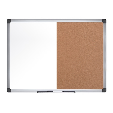 Mastervision MasterVision Maya Combo Whiteboard/Cork Board, Wall Mount, 36"x48", Aluminum Frame XA0502170